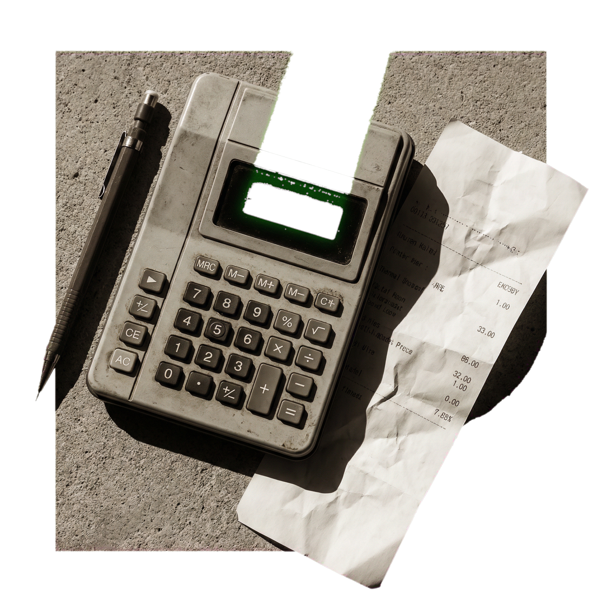 Calcolatrice e scontrino